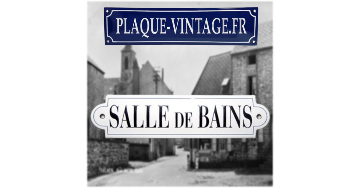 Plaque de porte émaillée Salle de bain - Made in France